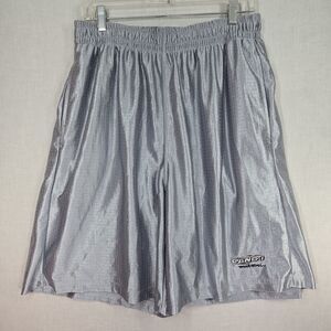 Y2K AND1 Silver Dazzle Basketball Shorts XL Streetball Metalic Shiny Athletic
